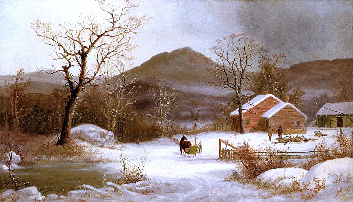 George Henry Durrie Winter Landscape - Canvas Print