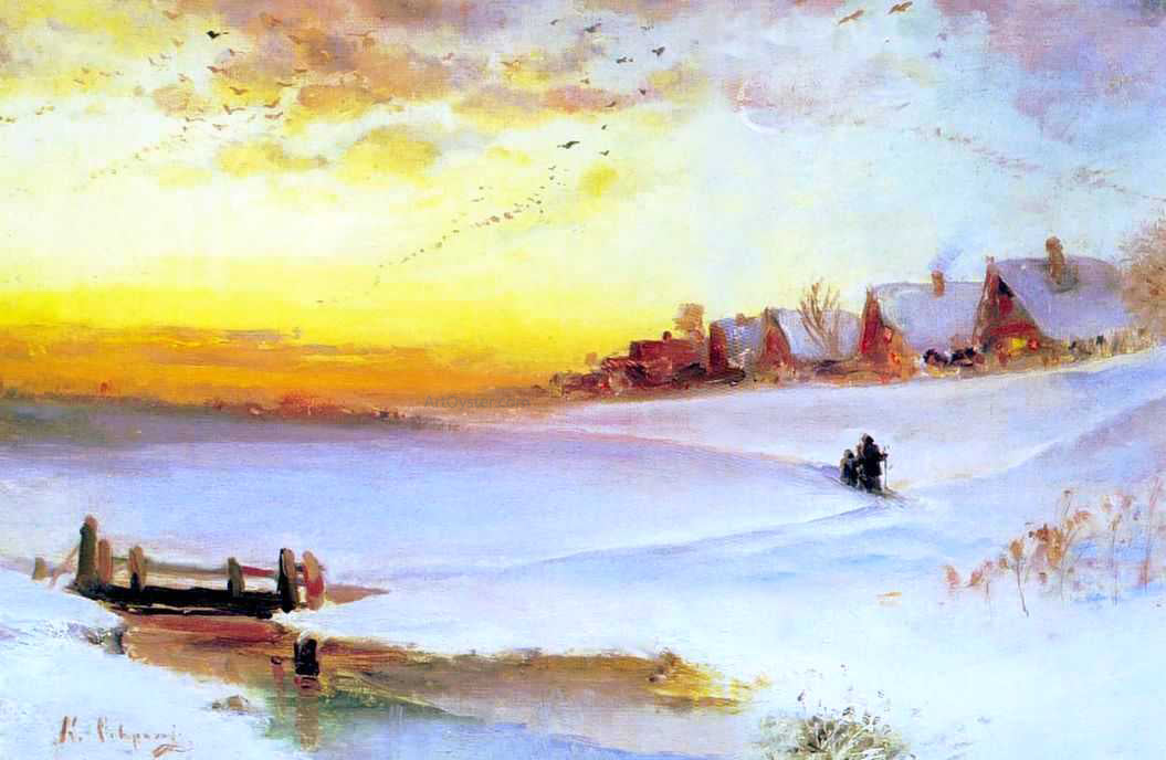 Alexei Kondratevich Savrasov Winter Landscape - Canvas Print
