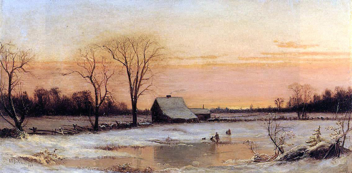 Alfred Thompson Bricher Winter Landscape - Canvas Print