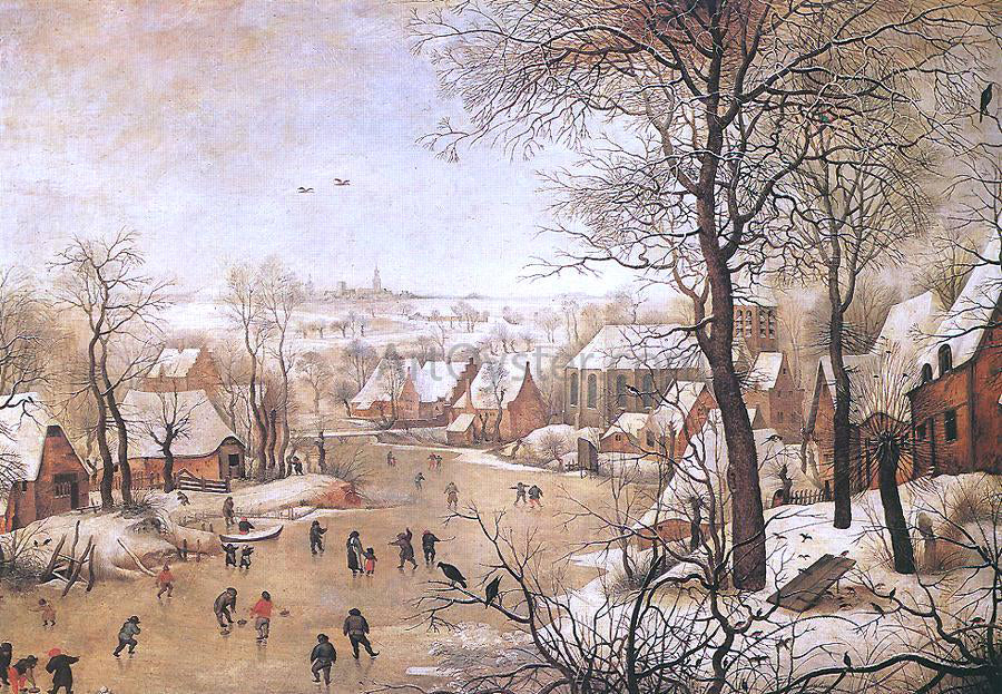 The Younger Pieter Brueghel Winter Landscape with a Bird-trap - Canvas Print