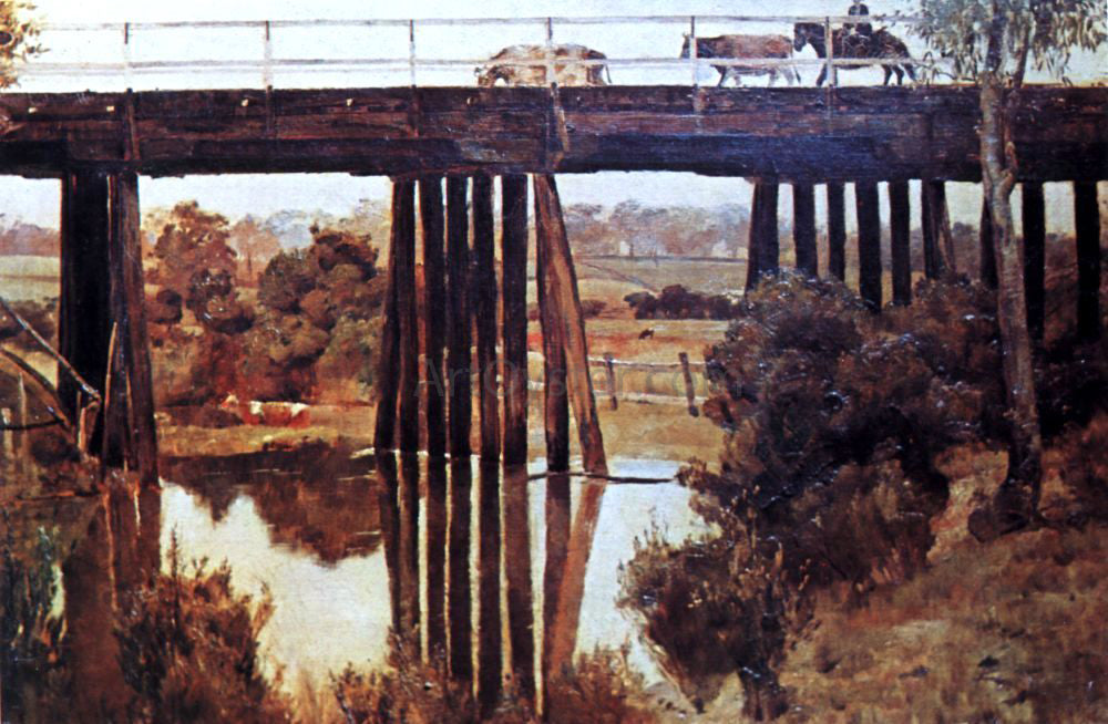 Tom Roberts Winter Morning after Rain, The Old Bridge, Gardiner's Creek - Canvas Print