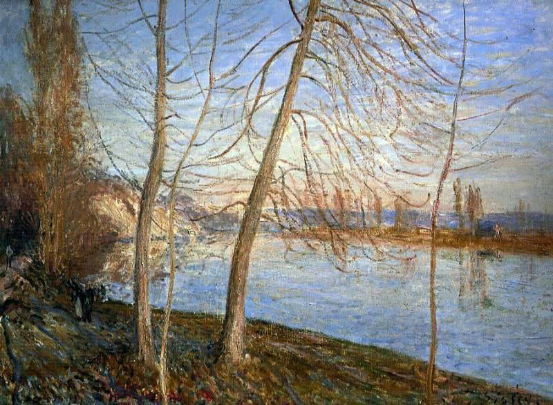 Alfred Sisley Winter Morning - Veneux - Canvas Print