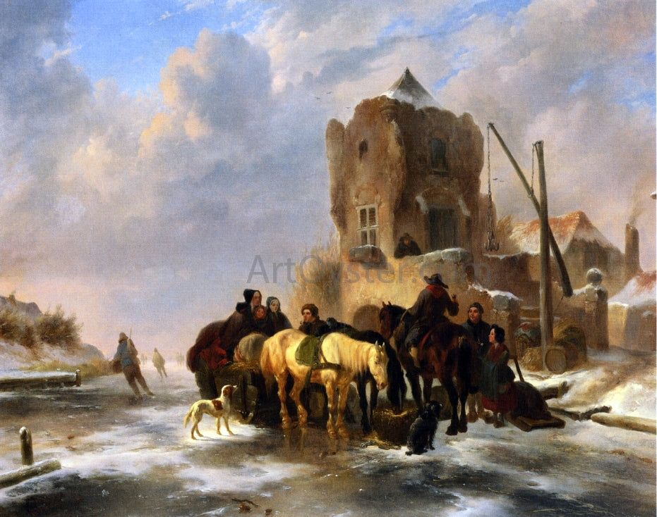 Wouterus Verschuur Winter Scene - Canvas Print