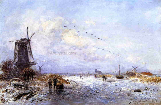 Johan Barthold Jongkind Winter Scene - Canvas Print