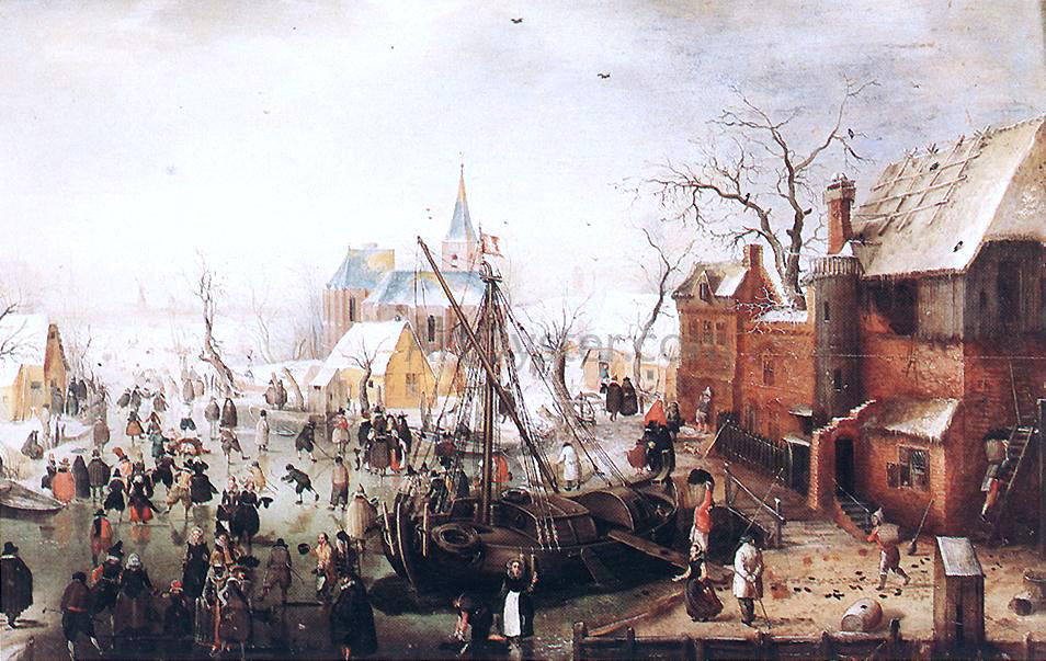 Hendrick Avercamp Winter Scene at Yselmuiden - Canvas Print