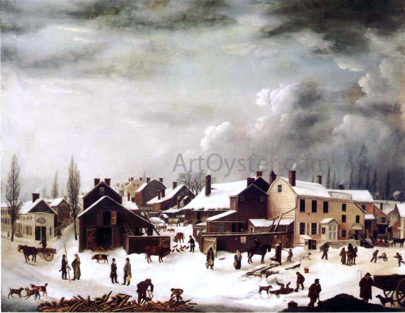 Francis Guy Winter Scene in Brooklyn - Canvas Print