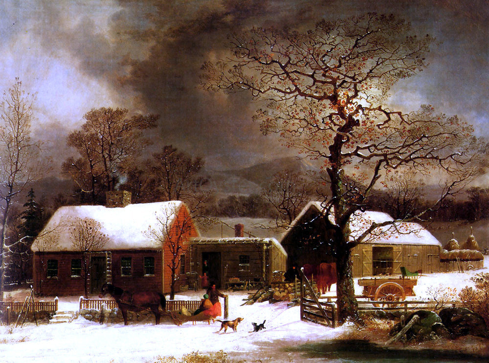 George Henry Durrie A Winter Scene in New Haven - Canvas Print