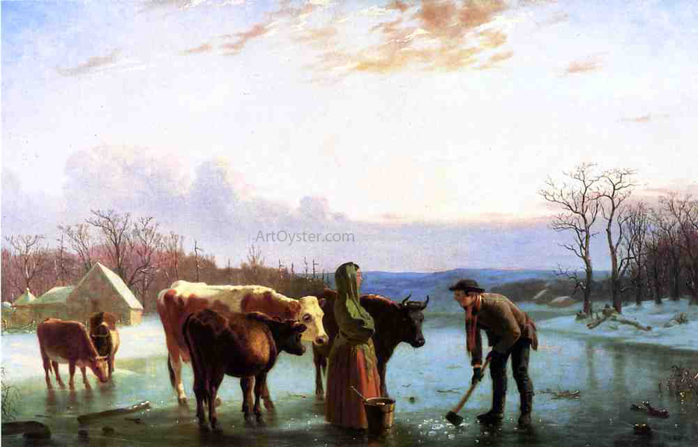 William Tylee Ranney Winter Scene, New Jersey - Canvas Print