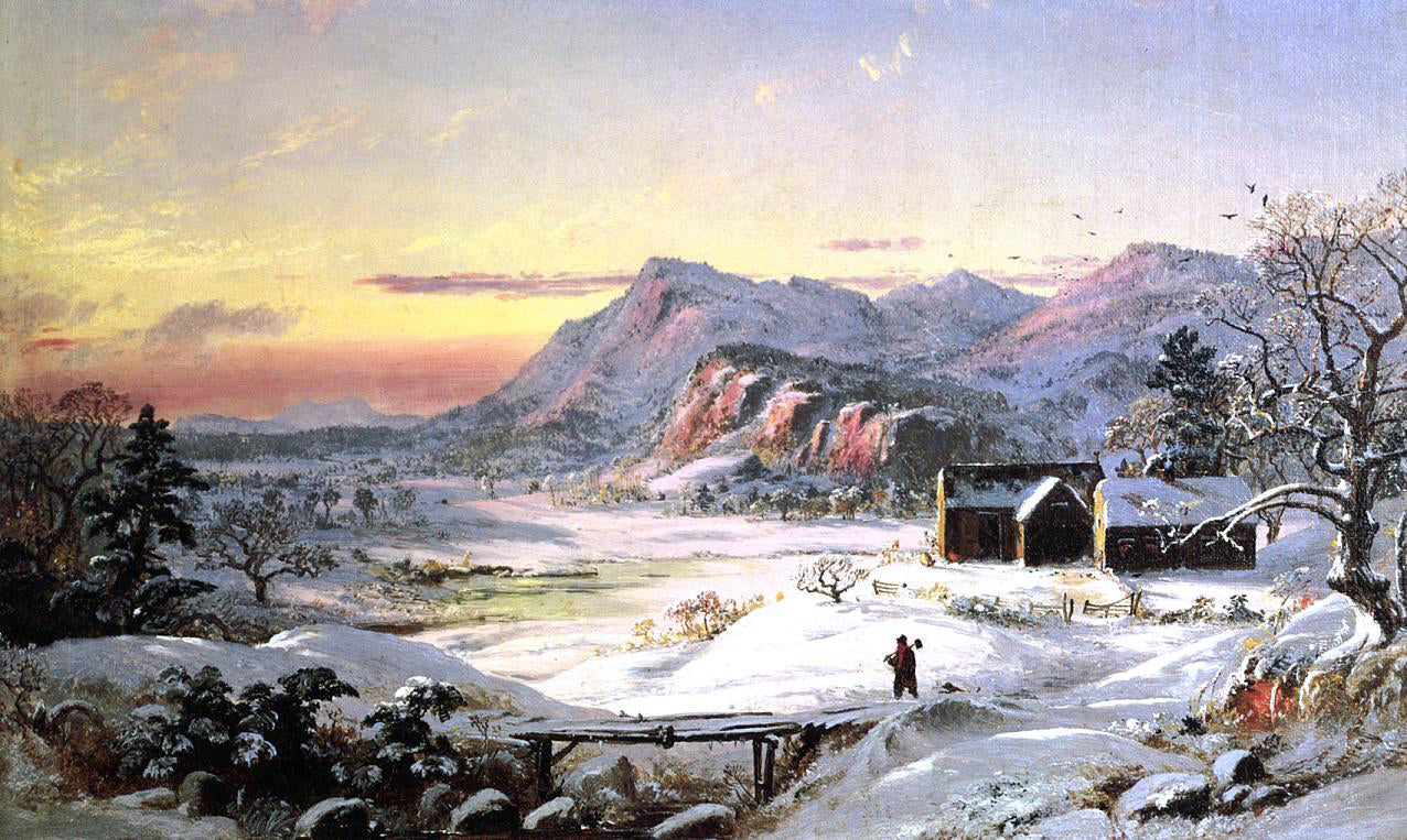 Jasper Francis Cropsey Winter Scene, North Conway, New Hampshire - Canvas Print