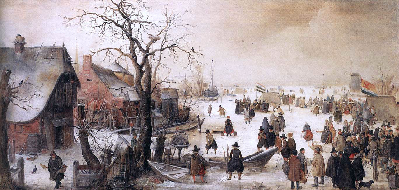 Hendrick Avercamp Winter Scene on a Canal - Canvas Print