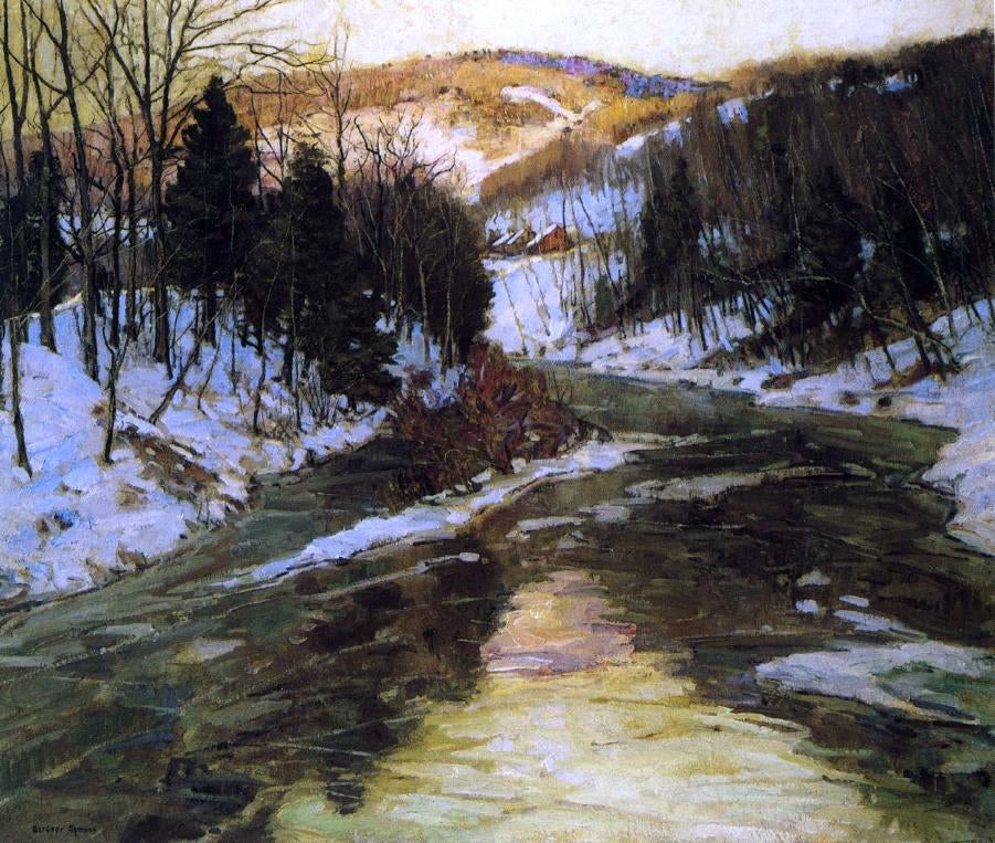 George Gardner Symons Winter Stream - Canvas Print