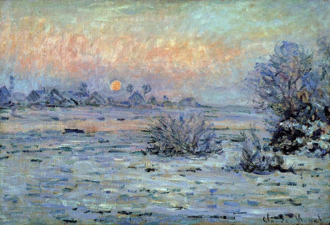 Claude Oscar Monet Winter Sun, Lavacourt - Canvas Print