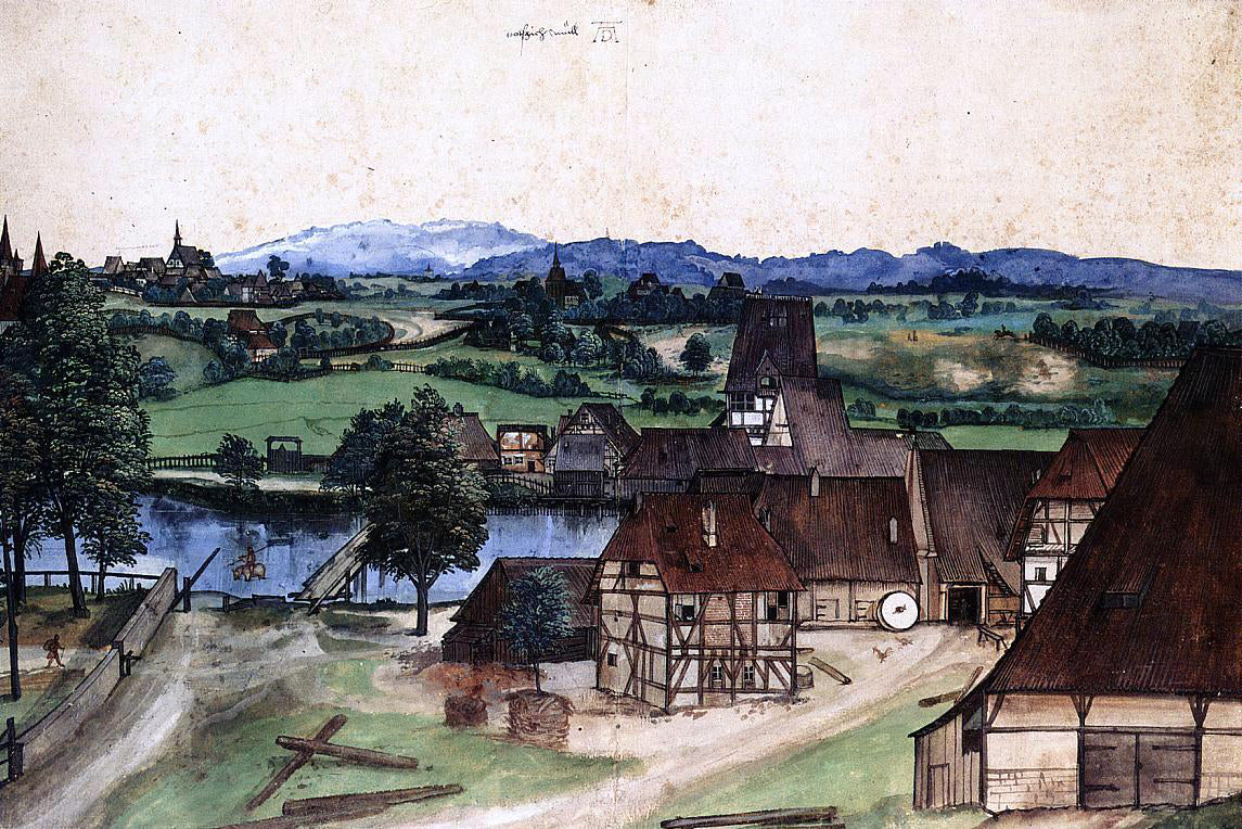 Albrecht Durer Wire Drawing Mill - Canvas Print