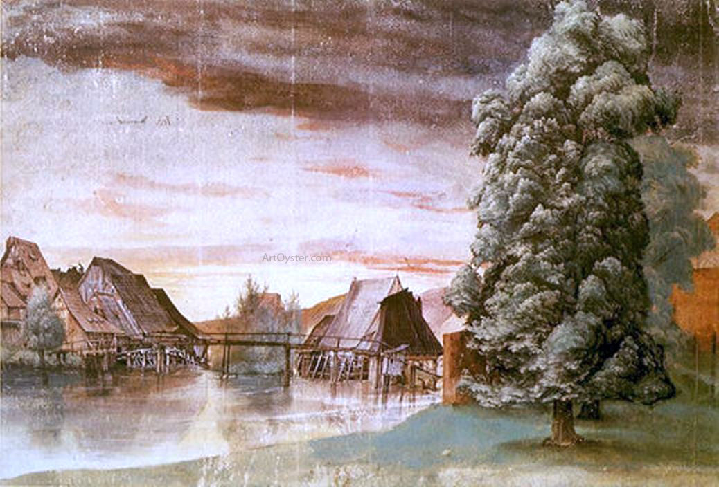 Albrecht Durer Wire-Drawing Mill on the Pegnitz - Canvas Print