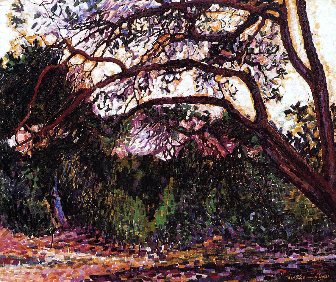 Henri Edmond Cross Wooded Landscape - Canvas Print