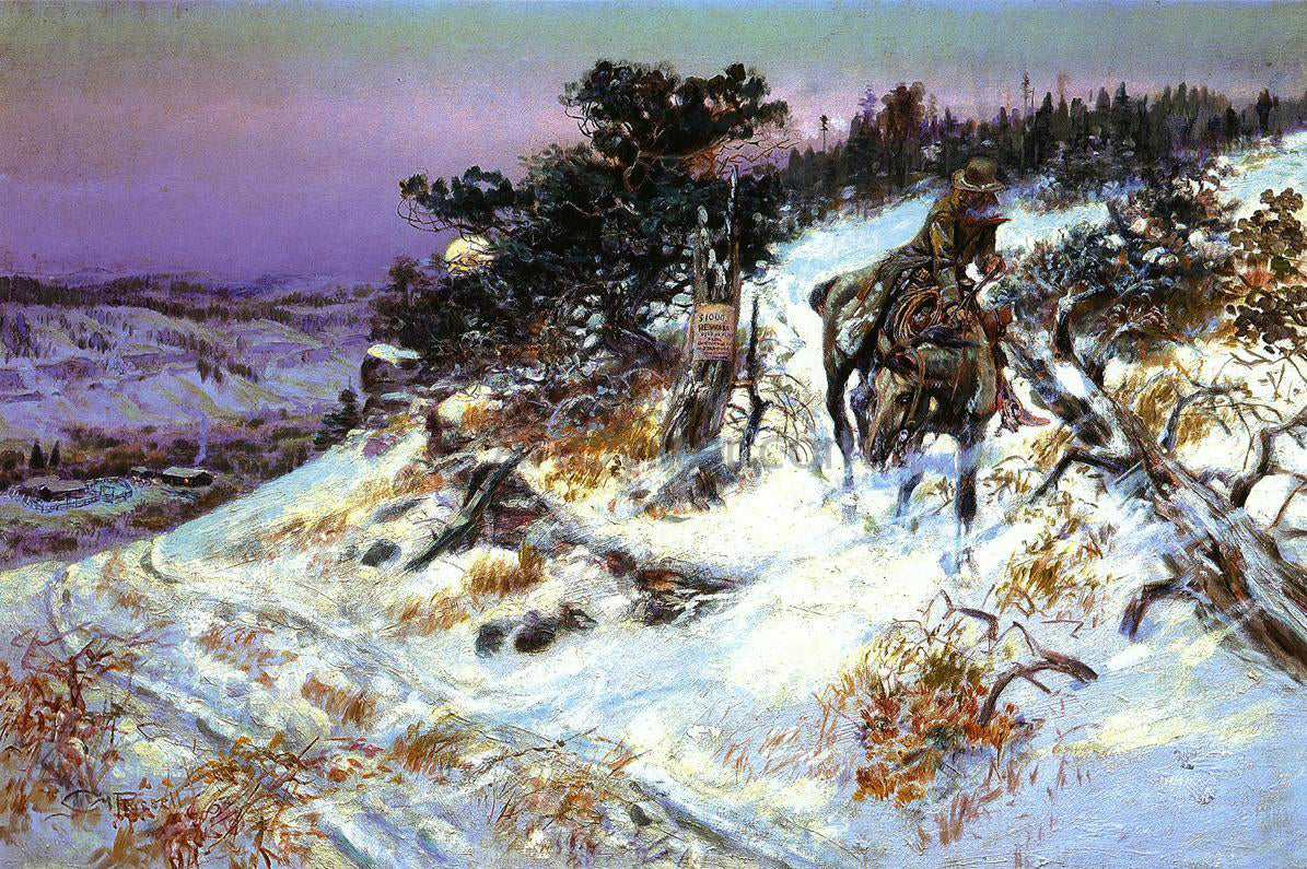 Charles Marion Russell Wolf and Beaver - Canvas Print