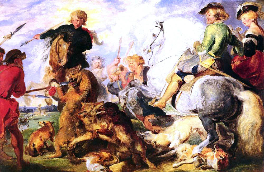 Sir Edwin Henry Landseer Wolf and Fox Hunt - Canvas Print
