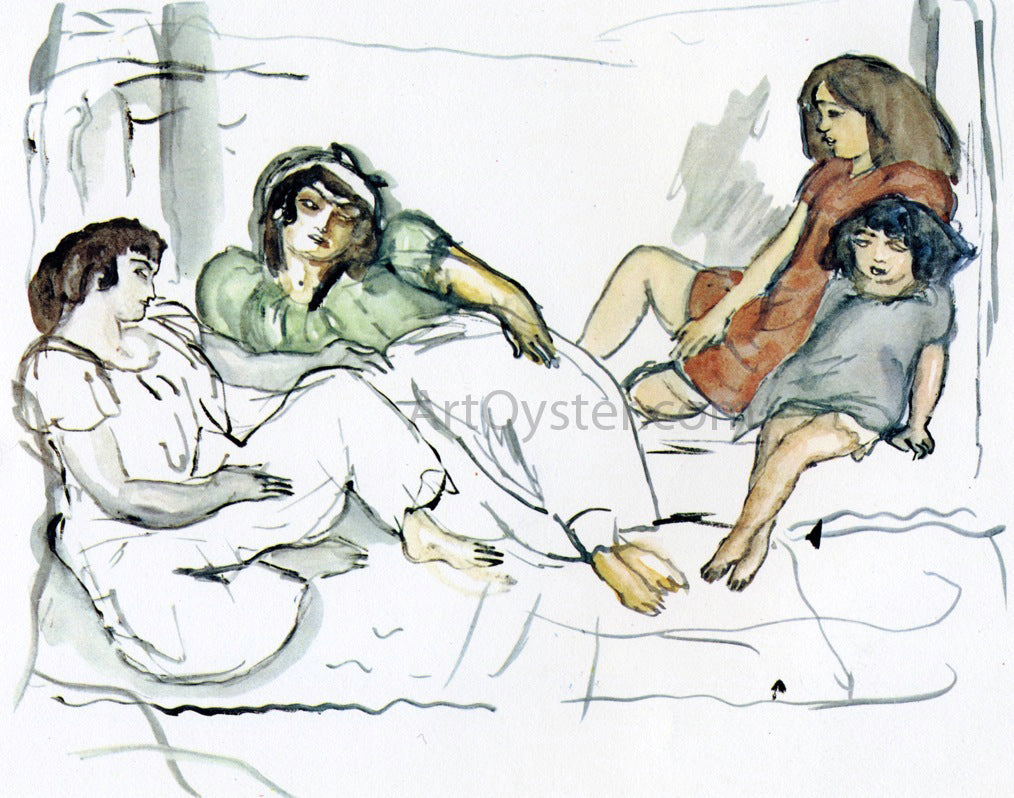 Jules Pascin Woman and Children in the Orient - Canvas Print