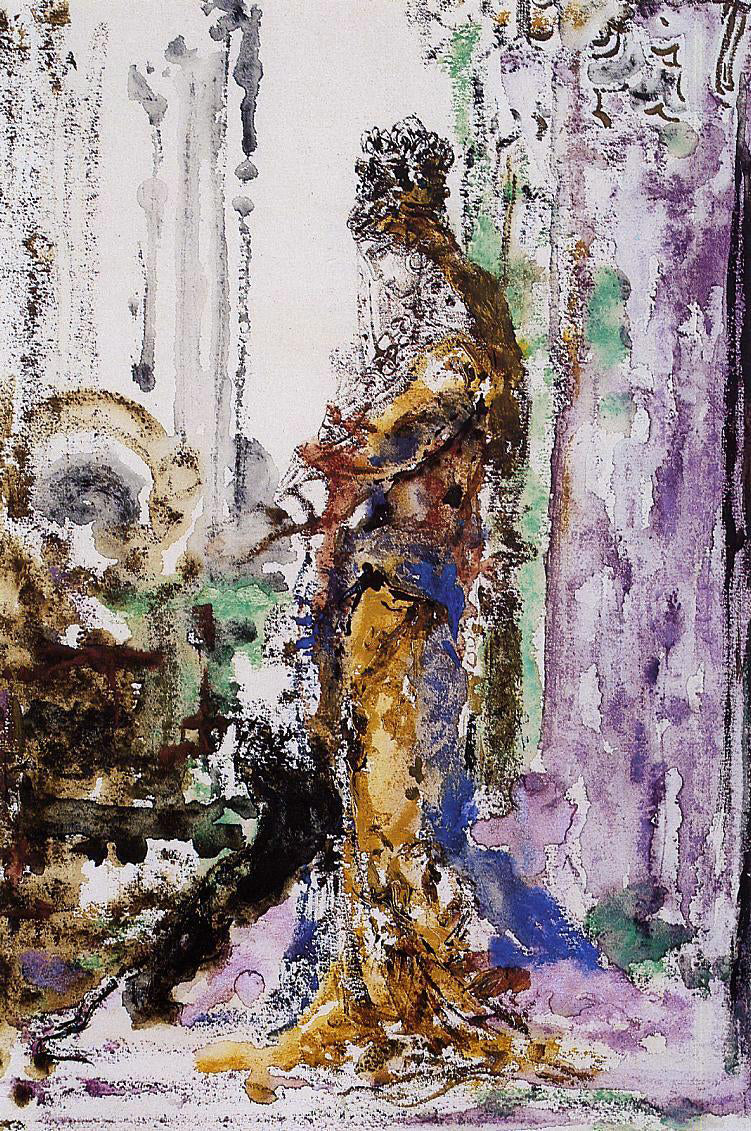 Gustave Moreau Woman and Panther (also known as Salome and the Panther) - Canvas Print