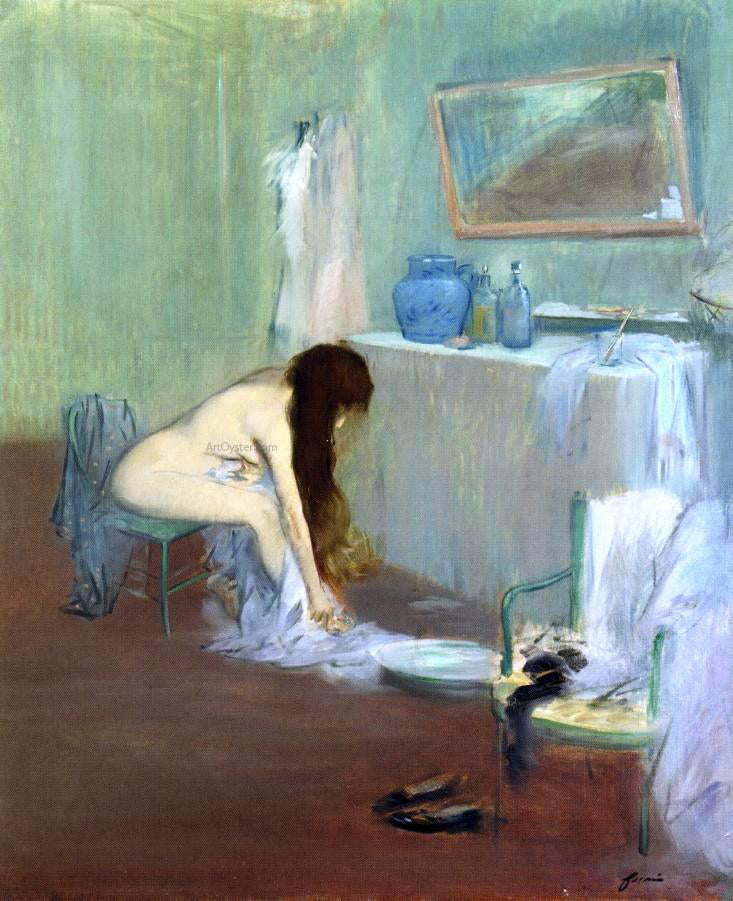 Jean-Louis Forain Woman at Her Toilette - Canvas Print