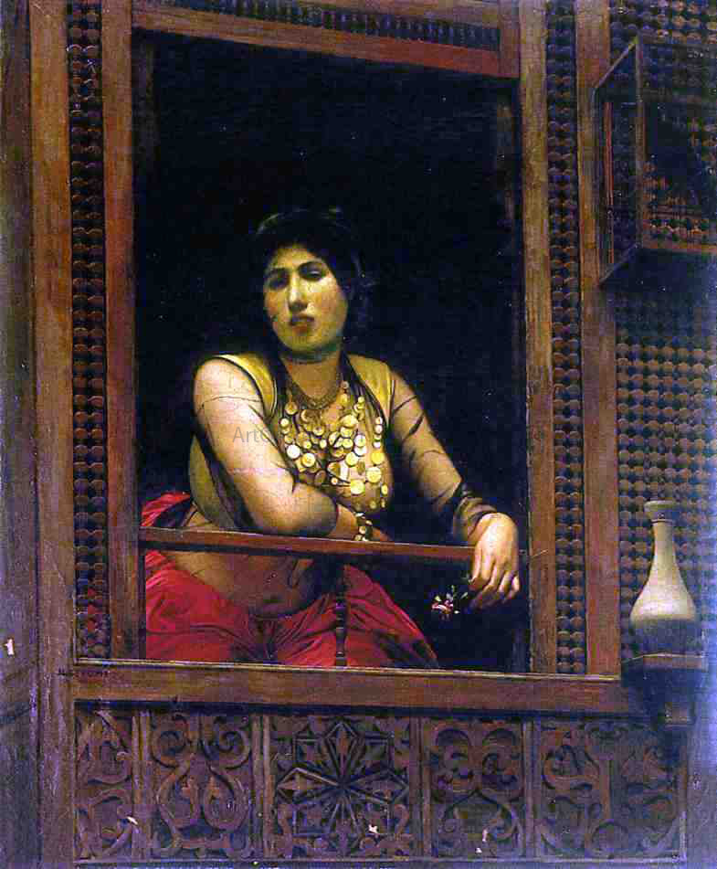 Jean-Leon Gerome Woman at Her Window - Canvas Print