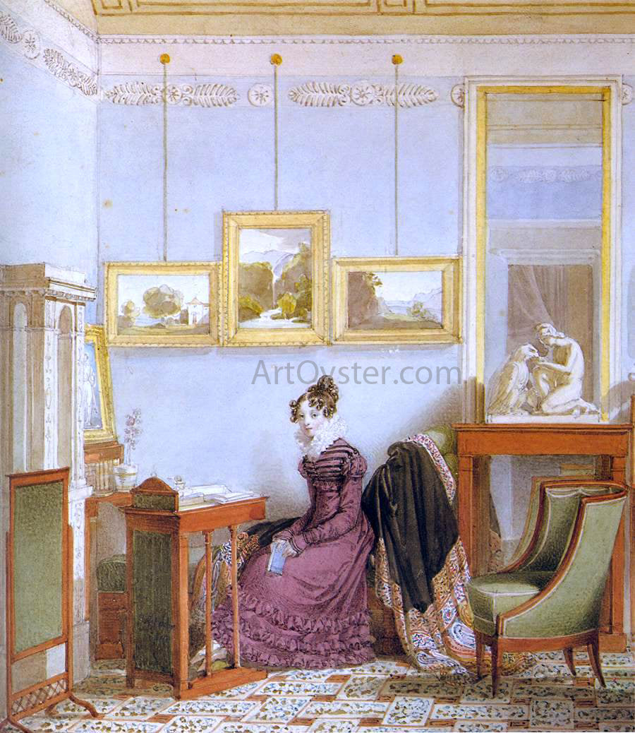 Johann Ender Woman at her Writing Desk - Canvas Print
