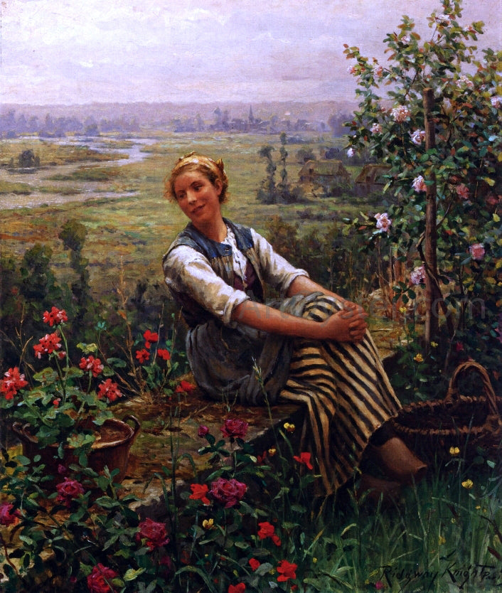 Daniel Ridgway Knight Woman at Rest - Canvas Print