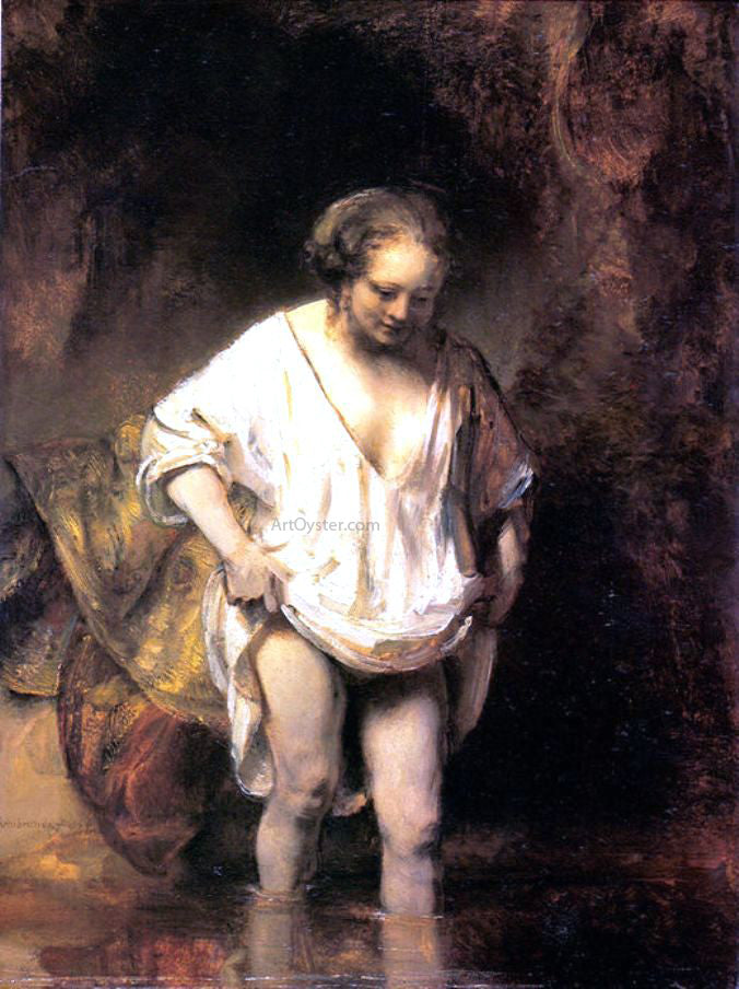 Rembrandt Van Rijn Woman Bathing in a Stream - Canvas Print