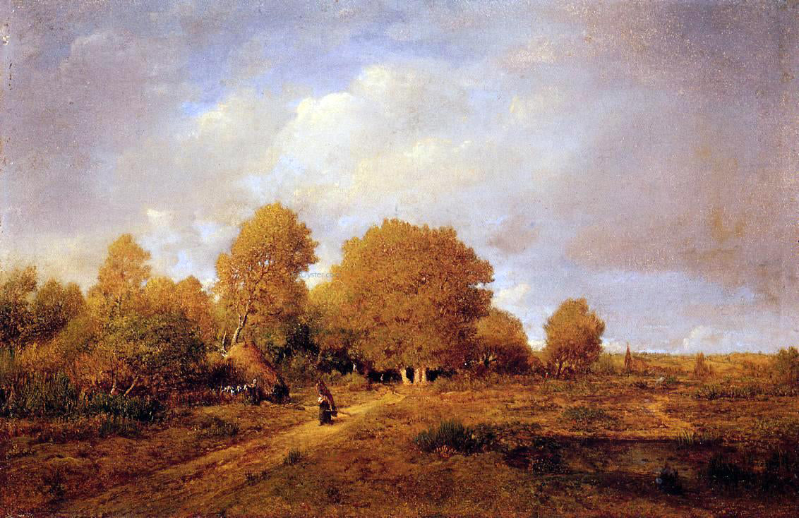 Theodore Rousseau Woman Carrying Wood - Canvas Print
