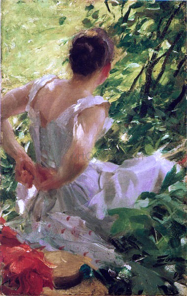 Anders Zorn Woman Dressing - Canvas Print