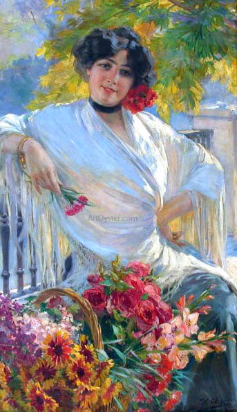 Ulpiano Checa Woman - Canvas Print