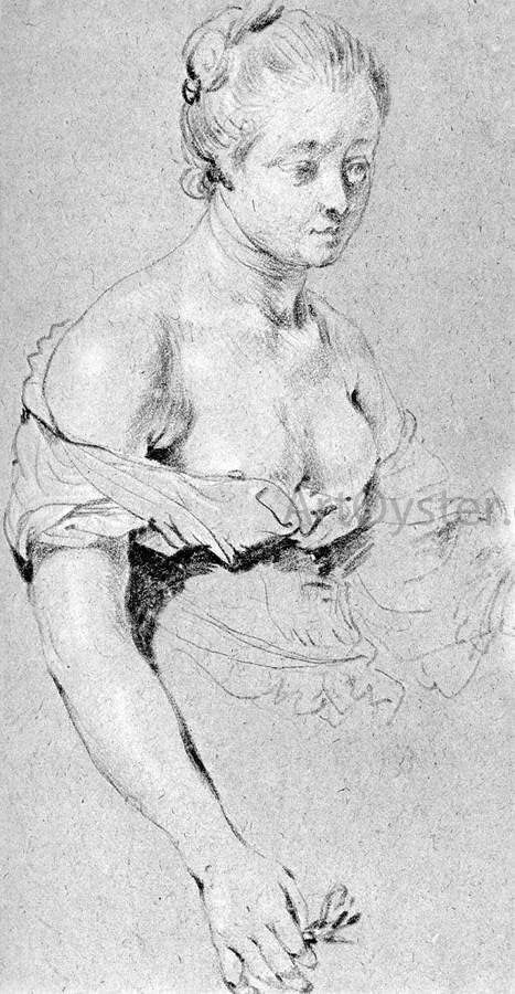 Gabriel Metsu Woman Figure - Canvas Print