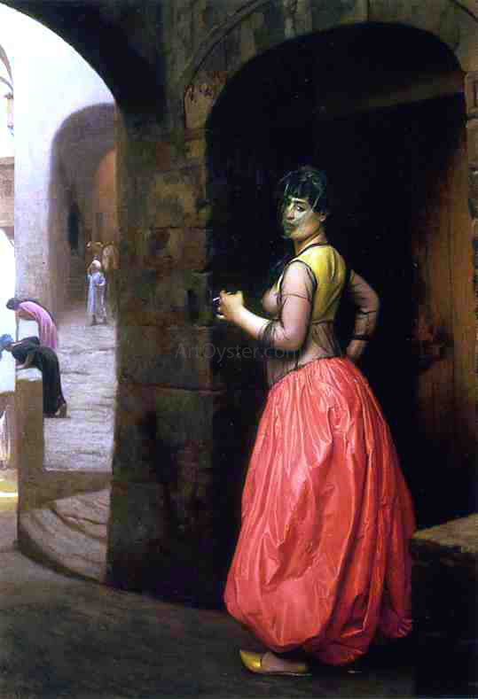 Jean-Leon Gerome Woman from Cairo, Smoking a Cigarette - Canvas Print