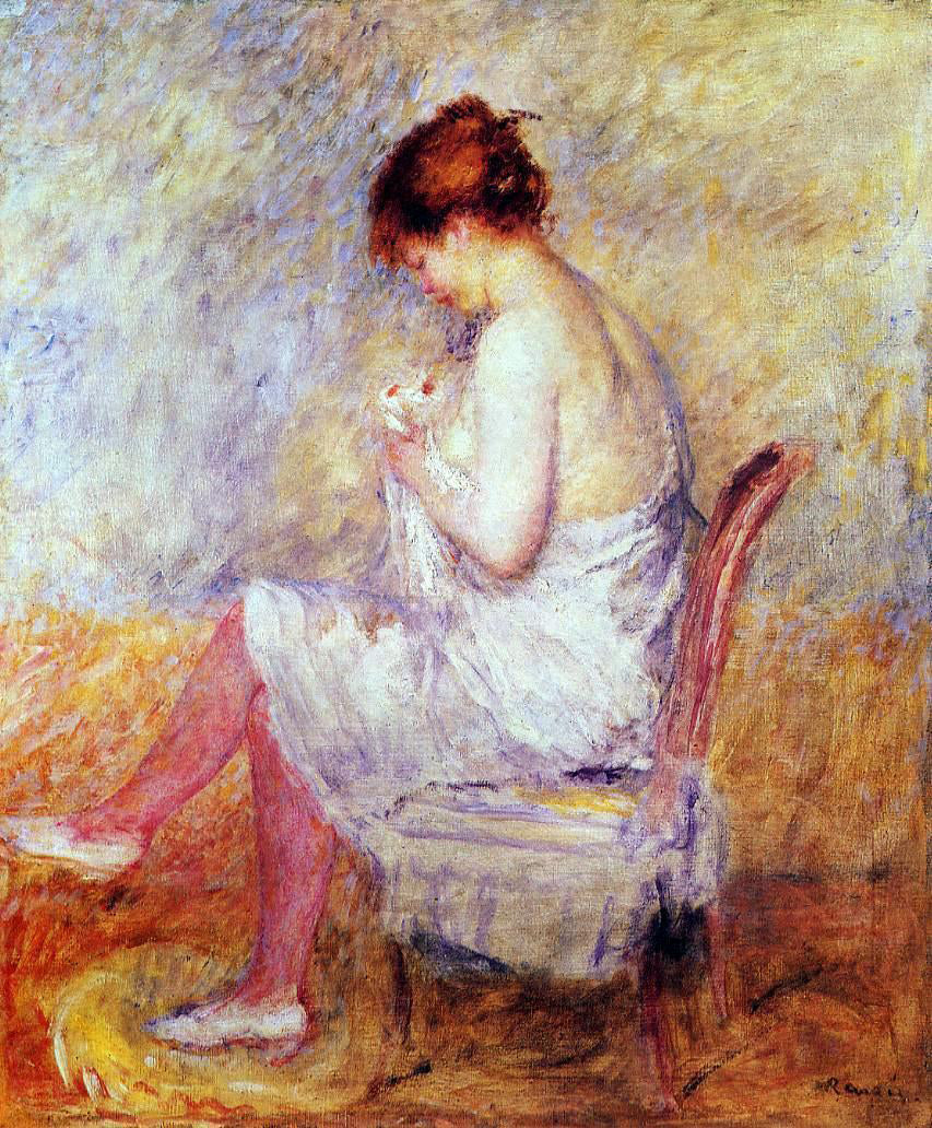 Pierre Auguste Renoir Woman in a Chemise - Canvas Print