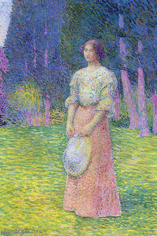 Hippolyte Petitjean Woman in a Garden - Canvas Print