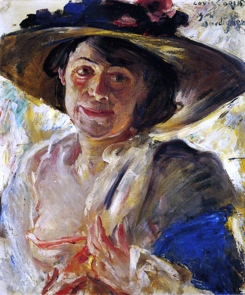 Lovis Corinth Woman in a Hat with Roses - Canvas Print