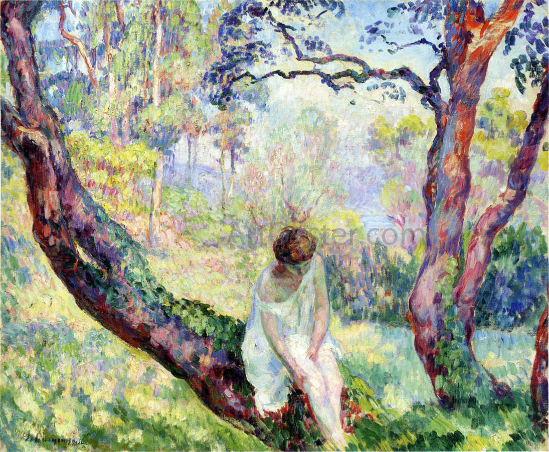 Henri Lebasque A Woman in a Landscape - Canvas Print