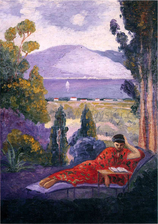Henri Lebasque Woman in a Mediterranean landscape - Canvas Print
