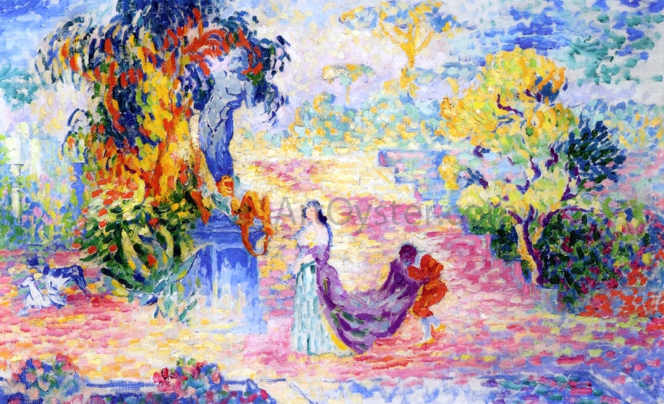 Henri Edmond Cross Woman in a Park - Canvas Print