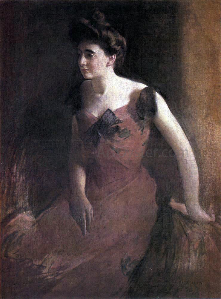 John White Alexander Woman in a Red Dress - Canvas Print