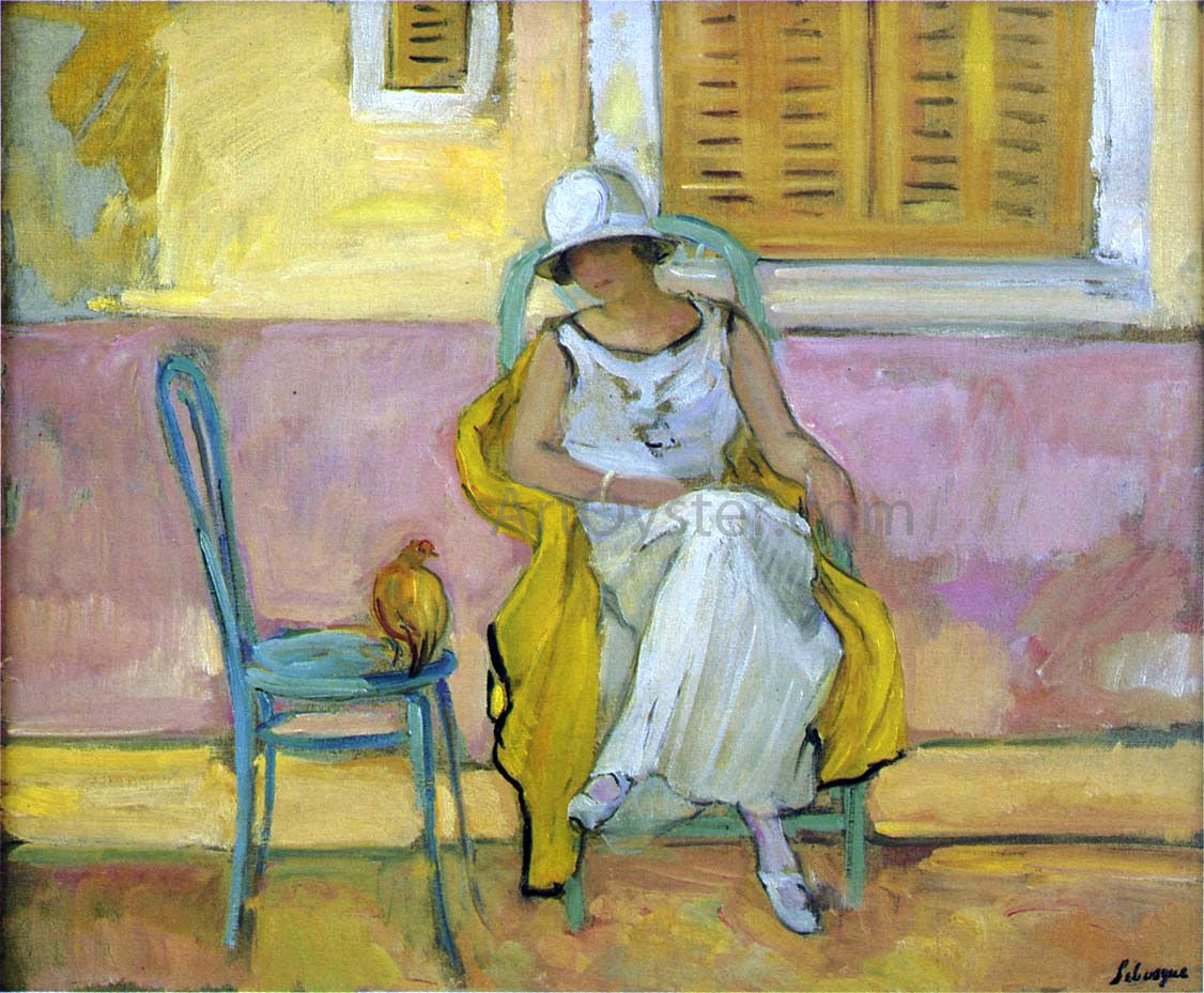 Henri Lebasque Woman in a White Robe - Canvas Print