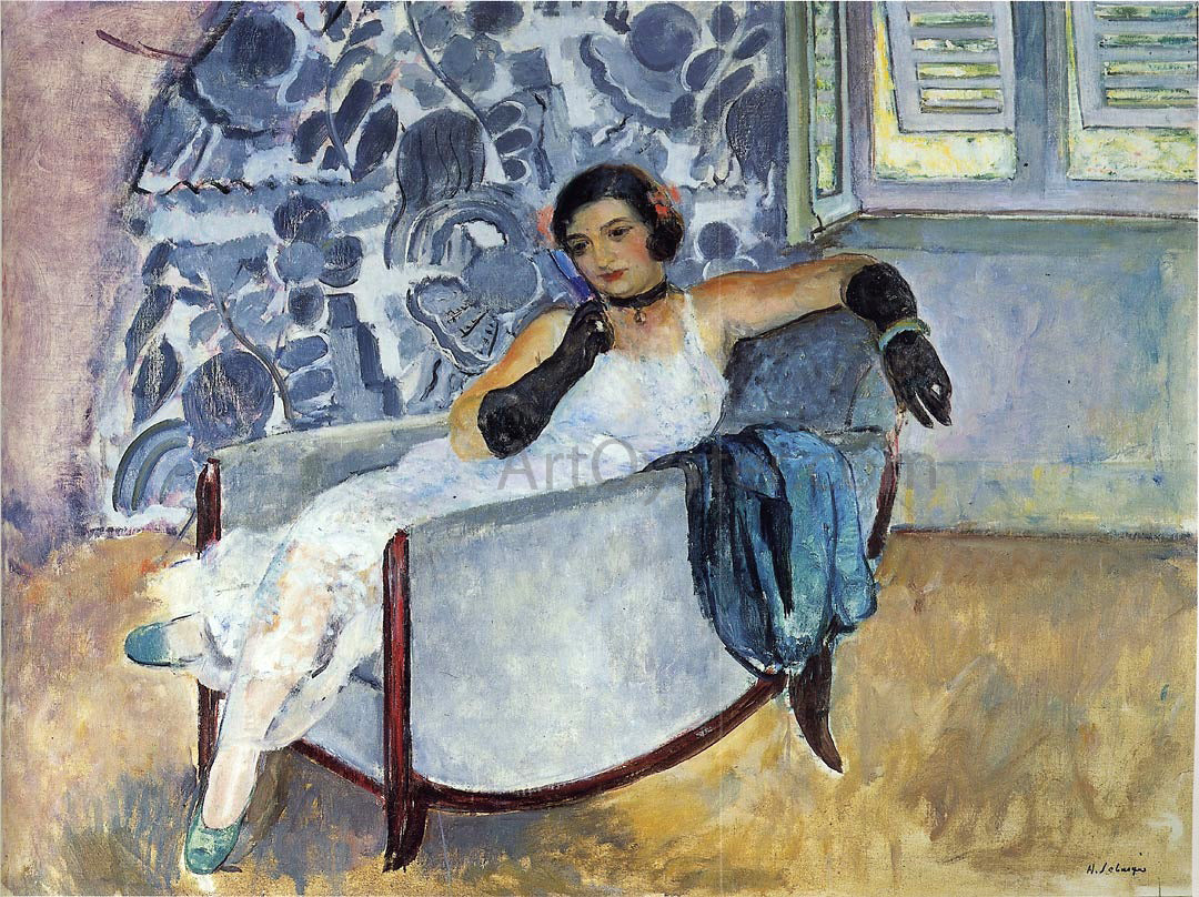 Henri Lebasque Woman in Black Gloves - Canvas Print