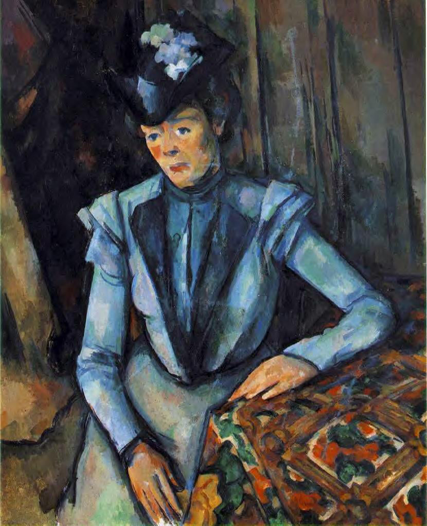 Paul Cezanne Woman in Blue - Canvas Print