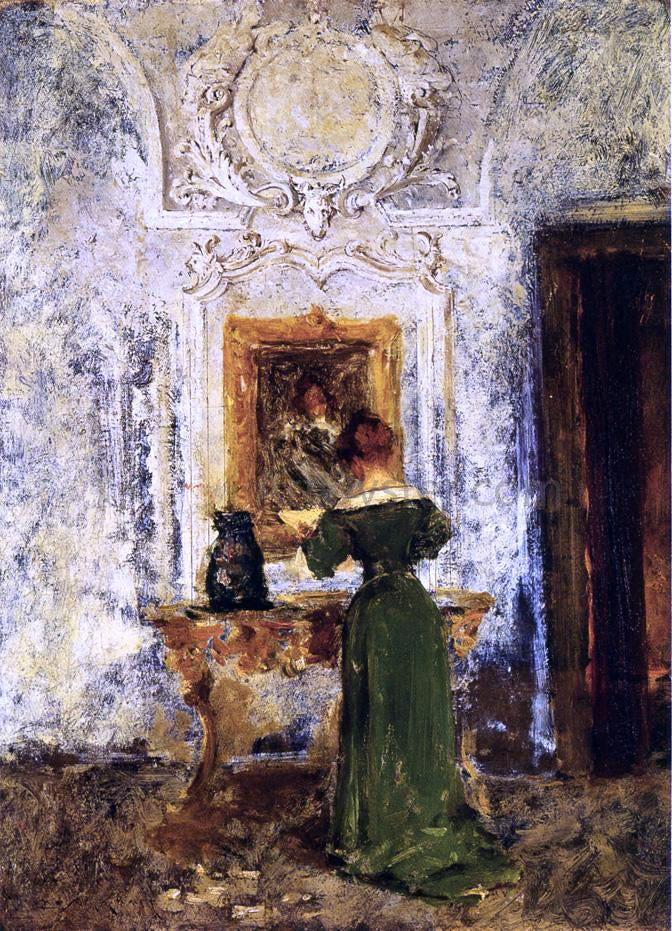 William Merritt Chase Woman in Green (also known as Lady in Green) - Canvas Print