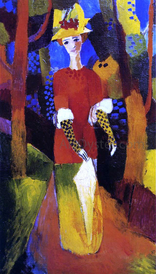 August Macke Woman in Park - Canvas Print