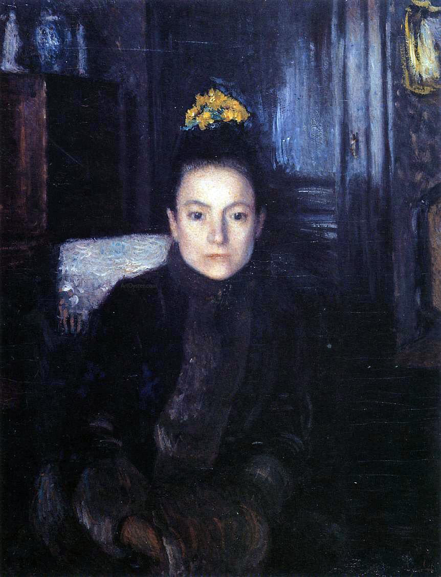 Georges Lemmen Woman in Street Clothes - Canvas Print