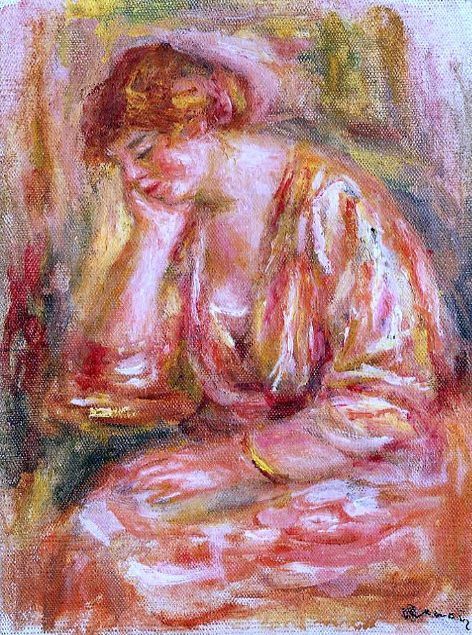 Pierre Auguste Renoir Woman Leaning on Her Elbow - Canvas Print