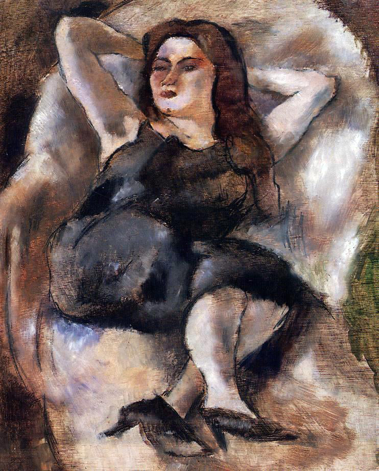 Jules Pascin Woman on a Divan - Canvas Print