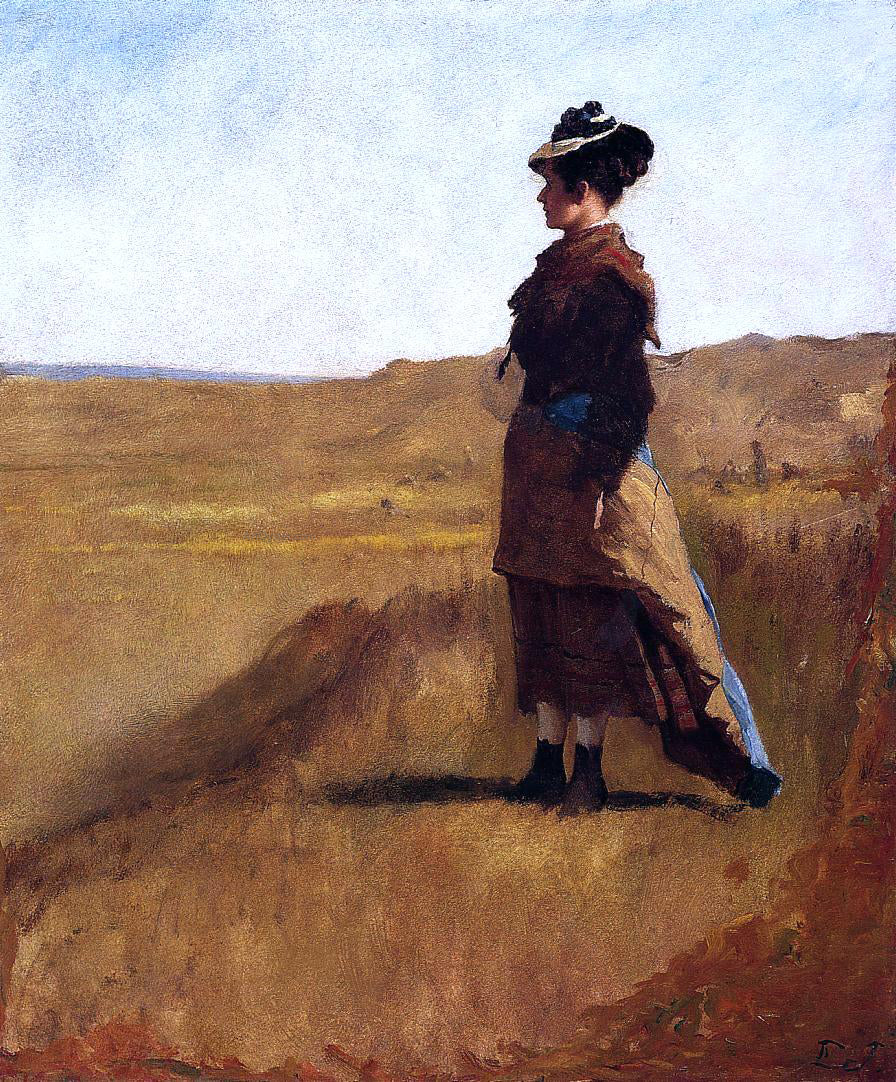 Eastman Johnson Woman on a Hill - Canvas Print