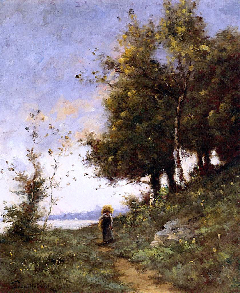 Paul Desire Trouillebert Woman on a Path - Canvas Print